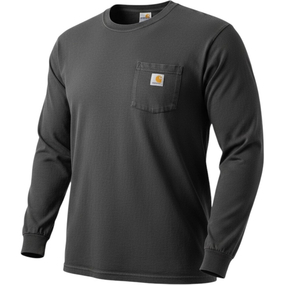 Carhartt K126 Long Sleeve Pocket T-Shirt 2XL Black Original Fit Cotton Mens Tee